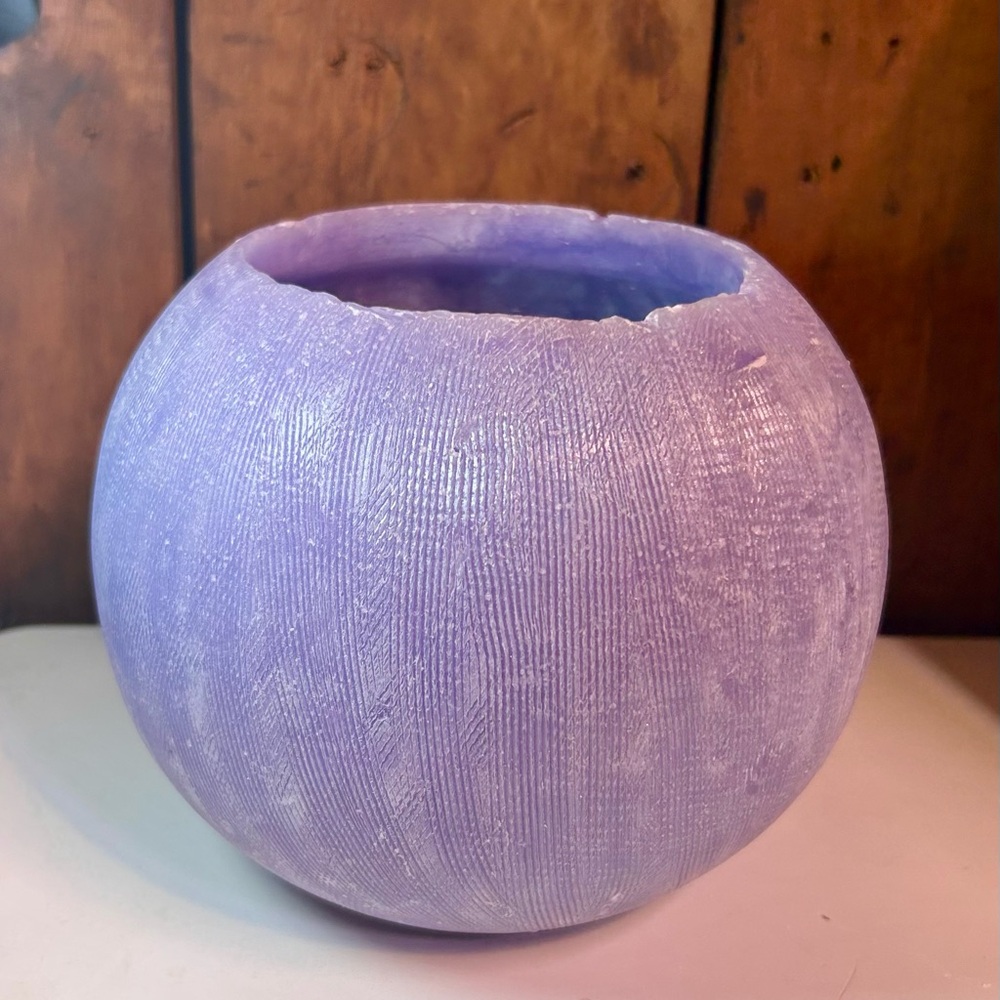 Y2K Era Lavender PartyLite Textured Round Candle